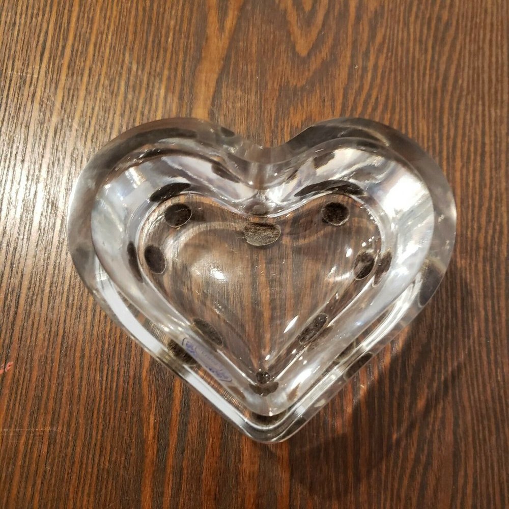 Crystalery Thick Crystal Glass Heart Handcrafted Candy Dish Bowl Made Turkey